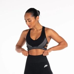 Black and white sports bra